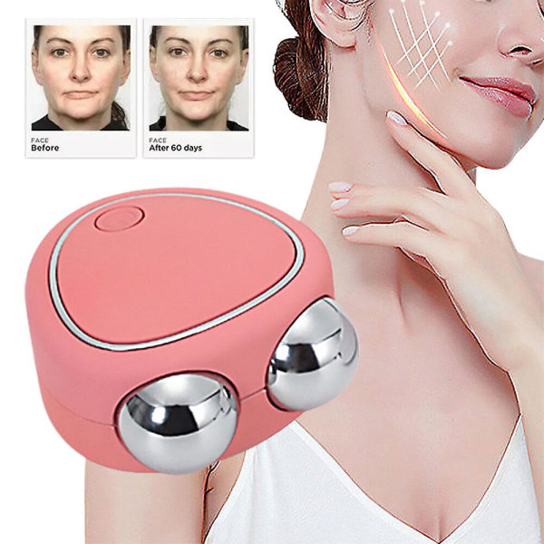 Ems Microcurrent Face Skin Tightening Lifting Device Facial Massager Beauty Machine Pink