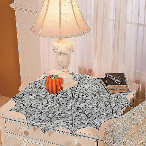 76 cm Rundt Edderkoppespind Blonde Bordløber - Halloween Middagsselskab Dekoration