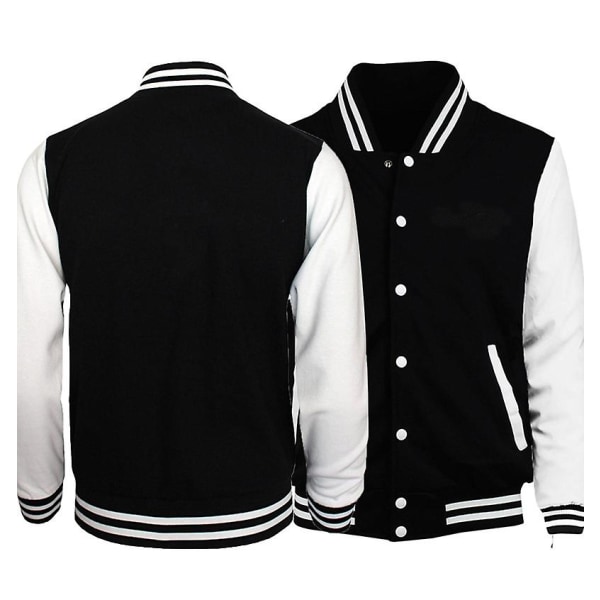 Efterår/vinter Fleece Baseball Jersey Langærmet Jakke Ensfarvet Herre 3XL