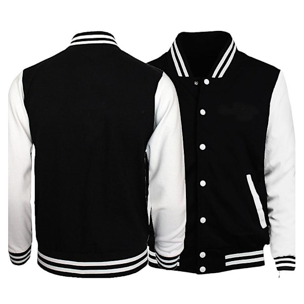 Fleece Baseballjacka Långärmad Jacka Enfärgad Herr Höst/Vinter 4XL