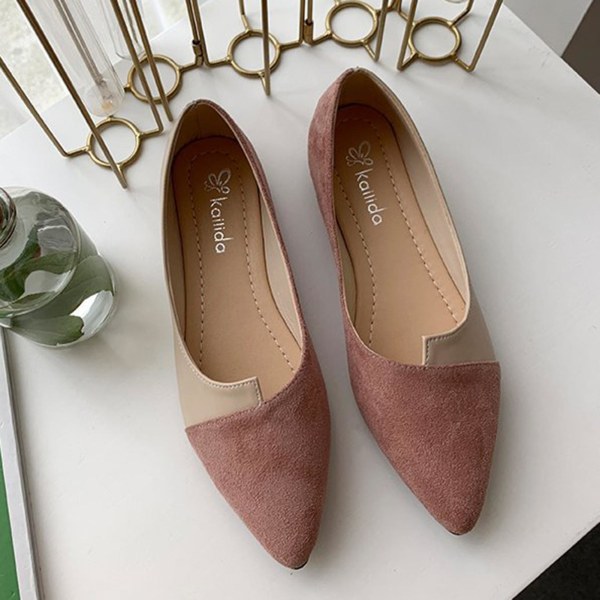 Naisten rennot ballerinat terävällä kärjellä, mukavat ja pehmeät slip-on -kengät päivittäiseen käyttöön ja ostoksille Pink 38