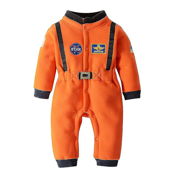 Astronauttiasu Avaruuspuku Haalarit Vauvoille Pojille Taaperoille Halloween Joulu Juhlat Cosplay Naamiaisasu 110(3-4T) orange