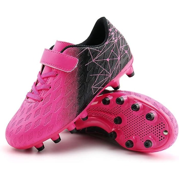 Fotballsko for barn, faste knotter, gutter, jenter, atletiske utendørssko Pink black 38
