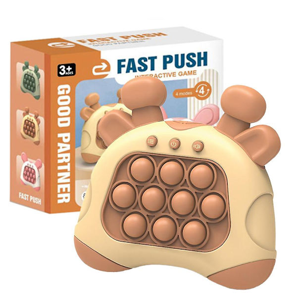 Snabb Tryck Bubbel Spel Leksak Med Ljus, Barn Vuxna Ångestlindring Handhållen Elektronisk Leksak, Roligt Multiplayer Party Familjespel Brown