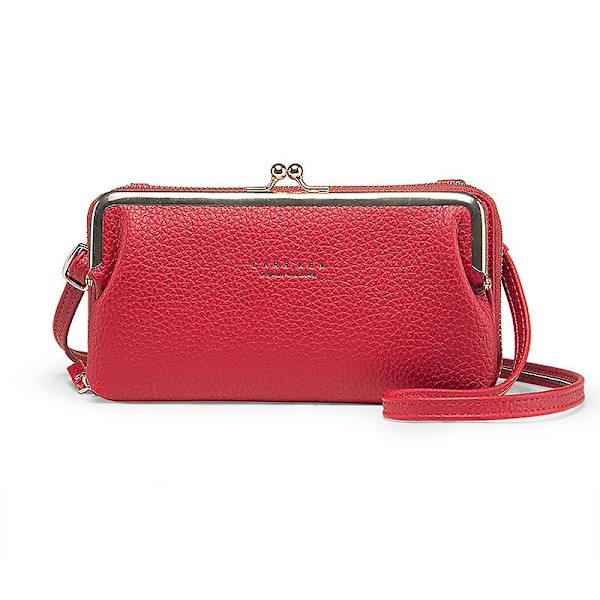 Dametasker Koreansk Mode Skuldertaske Crossbody Taske Mobiltelefon Taske Multifunktionel Horisontal Taske Red
