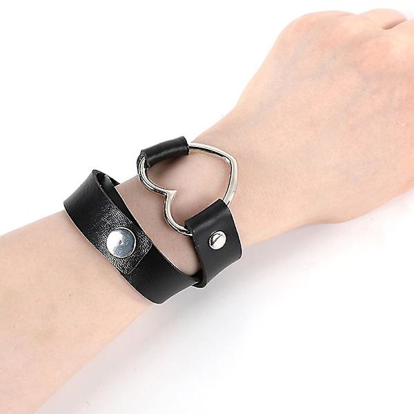 Tyttöjen Naisten Punk Choker Kaulakoru Goottilainen Sydän Nahka Kaulanauha Black
