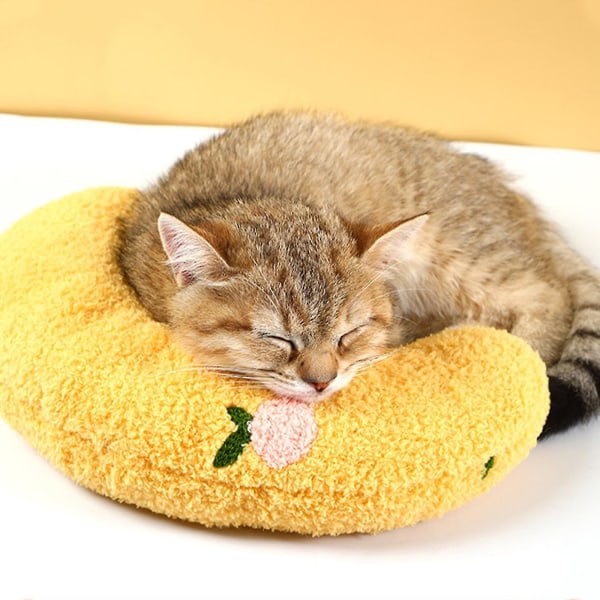 Lille Pude Til Katte Ultra Blød Fluffy Kæledyrs Beroligende Legetøj Halv Donut Cuddler 3 farver white