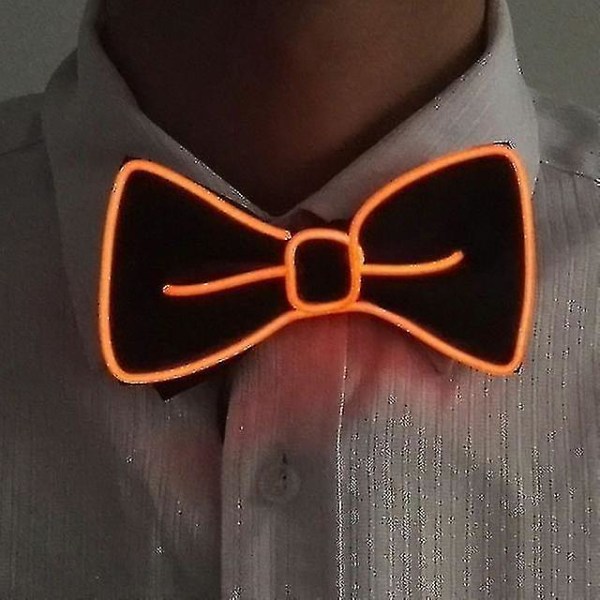 Lysande slips för män, slips med LED-ljus, blinkande för julfestdekoration Orange