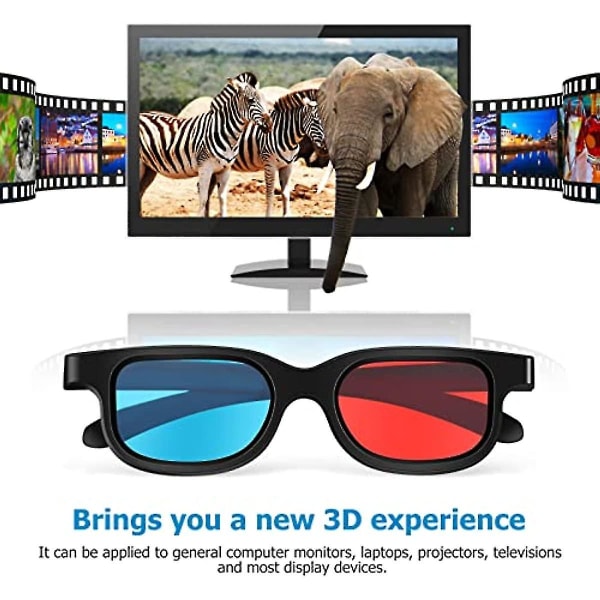 10 st 3d-glasögon för tv-film Röd blå 3d-glasögon 3-dimensionella glasögon 3d visningsglasögon för anaglyf Stereoskopisk filmbok Foton Projektor Co