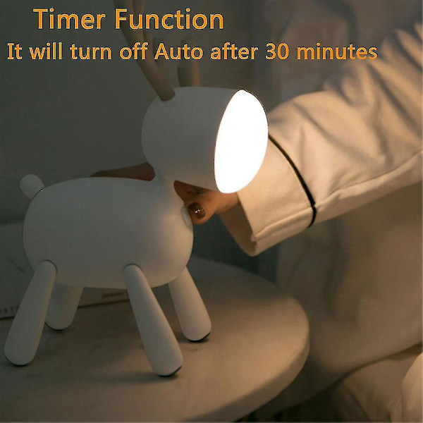 USB Ladattava Söpö Hirvi LED Yövalot Himmennettävä Yöpöytävalaisin Beige