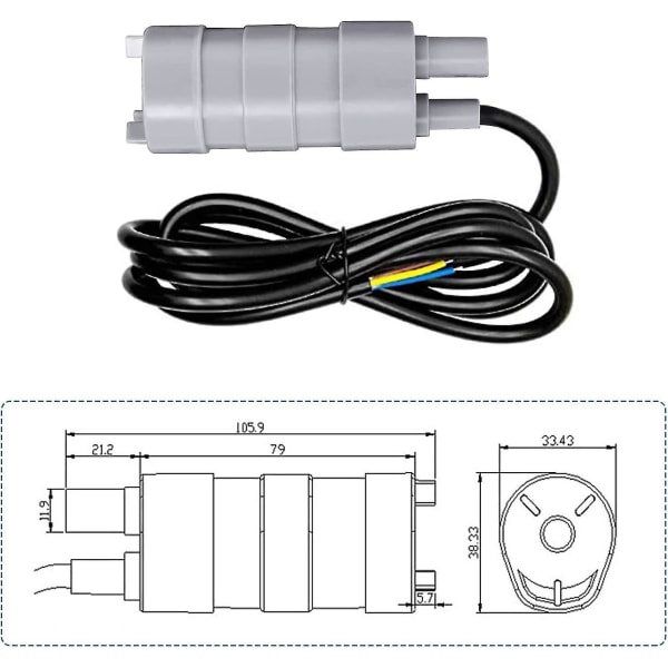 Nedsänkbar vattenpump, 12v 840l/h nedsänkbar vattenpump, för