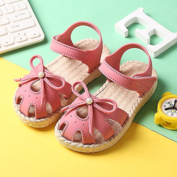 Pigesandaler med åben tå, margueritblomst, sommerstrandsko med PVC-sål, skridsikre Peach Red 27