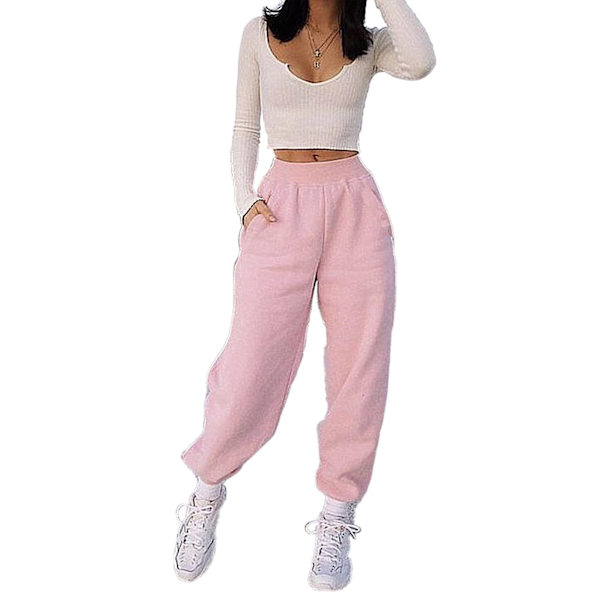 Dam Mode Sportbyxor Löpning Vandringsbyxor Långbyxor Pink M