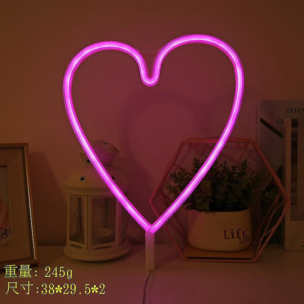 LED Neonvalo Seinätaidekyltti Makuuhuoneen Sisustus Sateenkaari Riippuva Yölamppu Kotibileet Juhlapyhien Sisustus Joululahja Heart 2