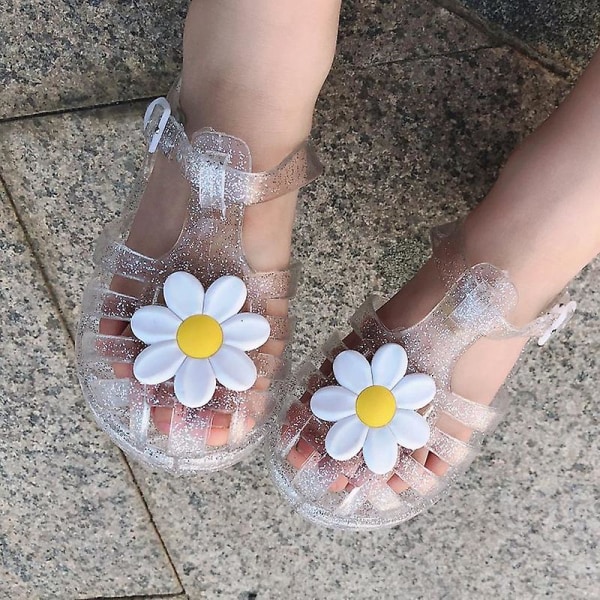 Nya sommar barn Jelly Princess Sandaler Söta blommor Barnsandaler Flickor Småbarn Baby Andas ihåliga skor W Size 33