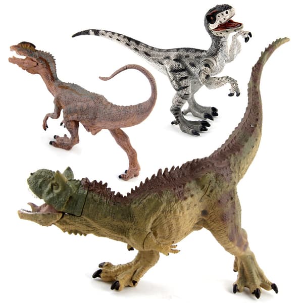 Jurassic Dinosaur Simulation Model Legetøj Dilophosaurus, Velociraptor, Carnotaurus Statisk Model Børns Puslespil Legetøj Carnotaurus