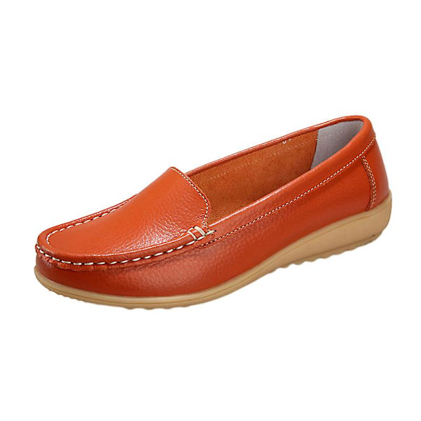Kilklacksskor för damer, etnisk stil, enkla skor, halkfria låga klackskor lämpliga för promenader, dans och användning Orange 41