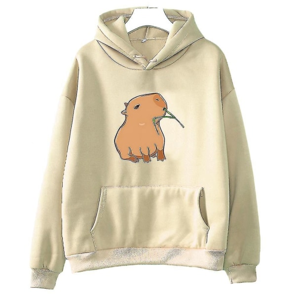 Rolig Capybara Tryck Hoodie Dam/herr Kawaii Cartoon Toppar Sweatshirt För Flickor Unisex Mode Harajuku Grafisk Hooded Pullovers light green M