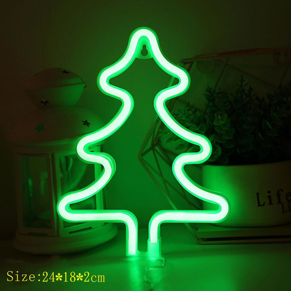 LED Neon Lys Vægkunst Skilt Soveværelse Indretning Hængende Natlampe Hjemmefest Ferie Indretning Julegave Christmas Tree