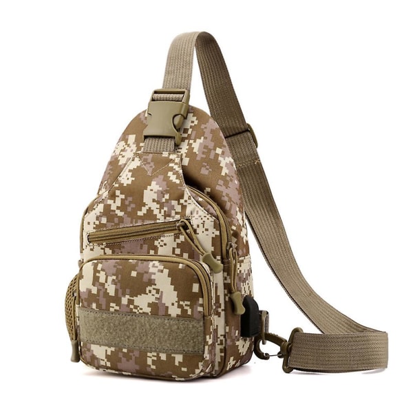 Fashionabla Camouflage Taktisk Justerbar Axelremsväska för Män Crossbody Väska Casual Messenger Väska Sport Bröstväska Camo