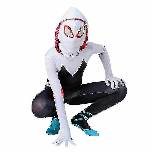 Vuxen/barn Spider Verse Gwen Stacy   Kostym Kvinna Jumpsuit Hoodie 180cm