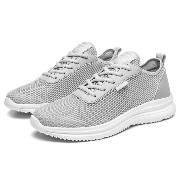 Herr Mesh Tyg Sneakers Lätta Bekväma Löparskor För Vandring Black Or White 48