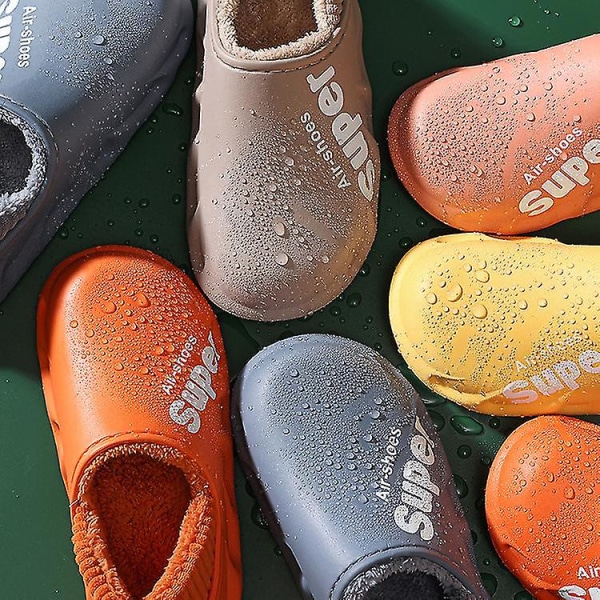 Lumitossut Talvi Lämpimät Slip On Pehmokengät Vedenpitävät Liukuestepohjaiset Matala Varsi Tasapohjaiset Kengät Yellow 36-37(Suitable for35-36)