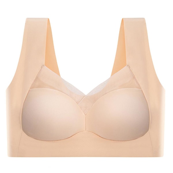 Naisten saumaton push-up-liivi muotoileva, langaton crop top -toppi urheiluliivit alusvaatteet Skin Color L