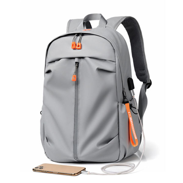 Tyverisikret Business Laptop Rygsæk Carry On Rygsæk Med Stor Kapacitet & USB Interface Sort/Lys Grå/Mørk Grå Farve Light Grey