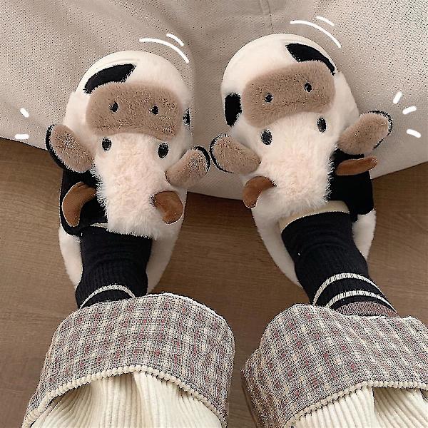 Ko-tofflor Söta Varma Bekväma Bomullsskor Djur cow cotton mop package 40-41