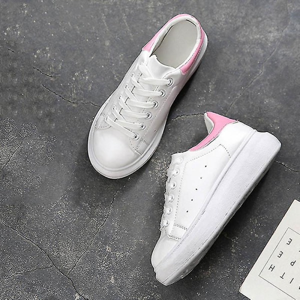 Muoti Syksy Talvi Naisten Vapaa-ajan Kengät Matala Hengittävä Nauhalliset Loaferit Naiset Tytöt Valkoinen Vapaa-aika pink 36