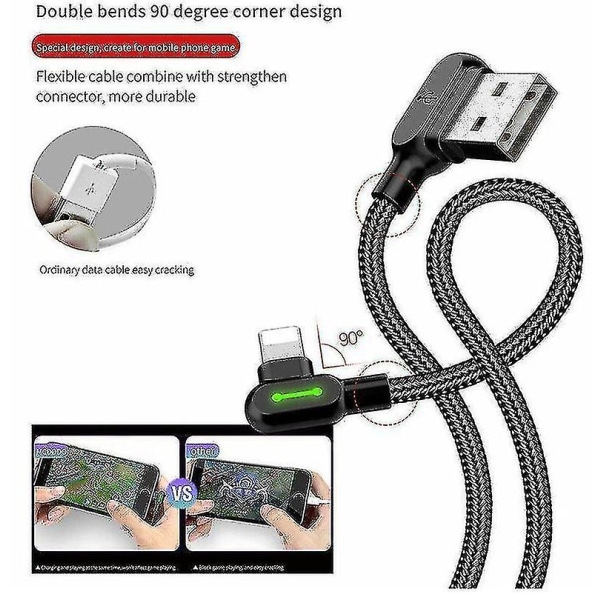 Mcdodo Hurtig USB-kabel Kraftig Opladning Synkroniseringskabel iPhone 90 Graders Vinkel 0.5M