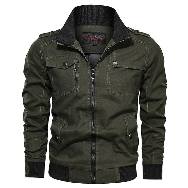 Herre Militær Cargo Combat Frakke Bomber Jakker Hær Overtøj Green 2XL