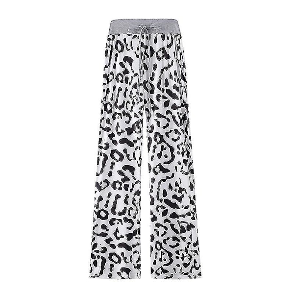 Dame Stretch Bukser med Brede Ben og Tern Dame Højtaljede Bukser white 4XL