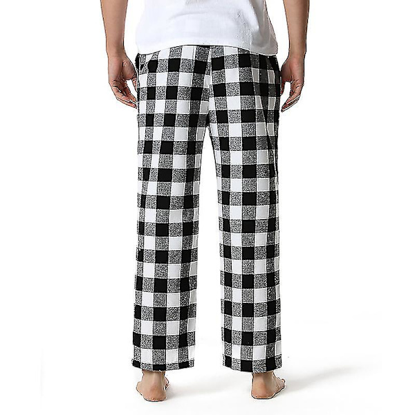 Miesten puuvillaiset kudotut pyjamahousut, ruudulliset kevyet olohousut COLOR 2 XL