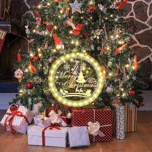 Jul Fairy Ljusslinga Dekor Dörr Fönster Lampa Julgran Ornament E