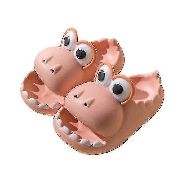 Barnens Dinosaurie Hushållstofflor, Mjuka Bottenomsluta Tå Andningsbara Tofflor pink 30-31