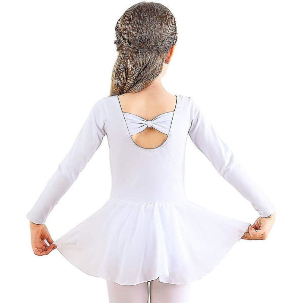 Girls Balett Leotards För Dans, Balett Tutu Klänningar Outfit white 120CM