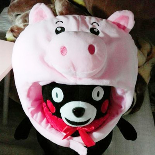Nyhet Plysch Rosa Piggy Hat Ingen blekning och bra elasticitet Lämplig för Cosplay kostym prydnad Pink