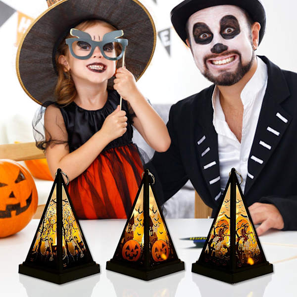 LED Nattlampe med Hodeskalle Halloween Gresskar Nattlys Bærbar Soverom Sengelamper Bursdagsgaver til Jenter Gutter Pumpkin