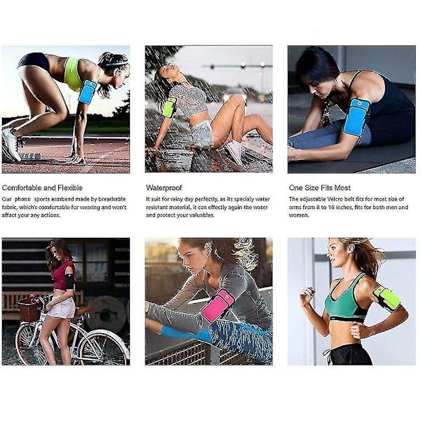 Universellt Löpararmband, Arm Mobiltelefonhållare Sportarmband För Löpning, Fitness Och Gymträning Blue