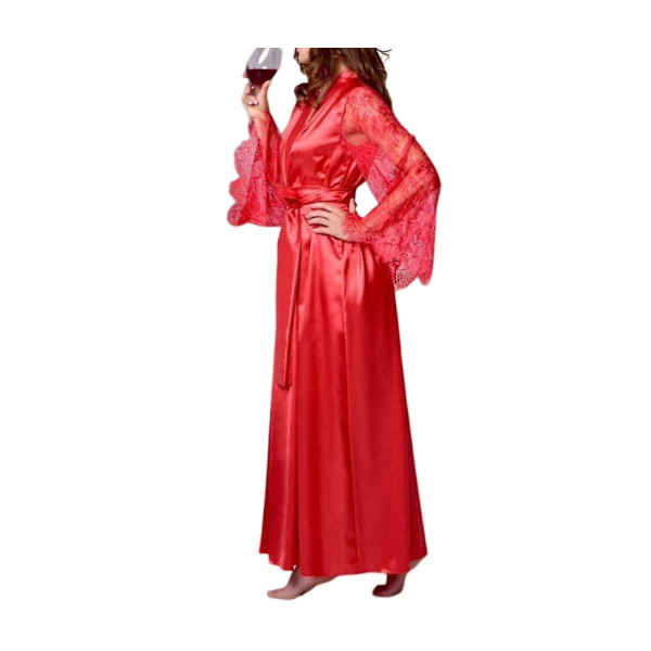 Imiteret Is Silke pyjamas Rose red S