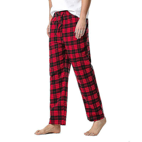 Miesten puuvillaiset kudotut pyjamahousut, ruudulliset kevyet olohousut COLOR 5 L