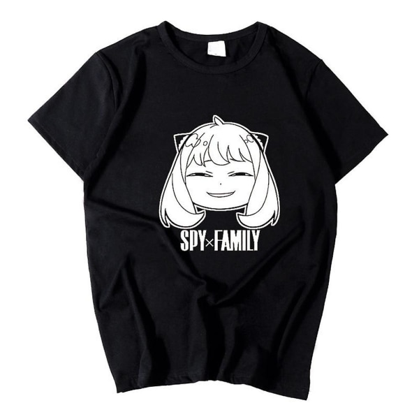 Spy X Family Anya Forger Tryckt Kvinnor Män Kortärmad Tee T-shirt Toppar Black M