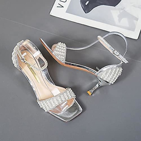 Damsandaler-sandaler med sommarrem Silver 35