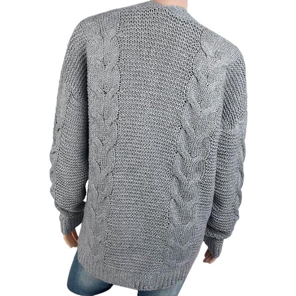 Naisten paksu neule lämmin neuletakki takki Grey L