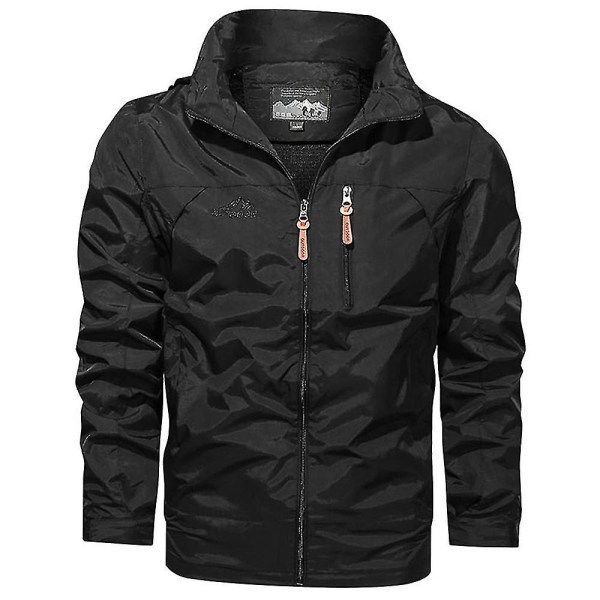 Herre Vinter Hette Army Frakk Taktisk Militær Jakke Kamp Yttertøy Black 2XL
