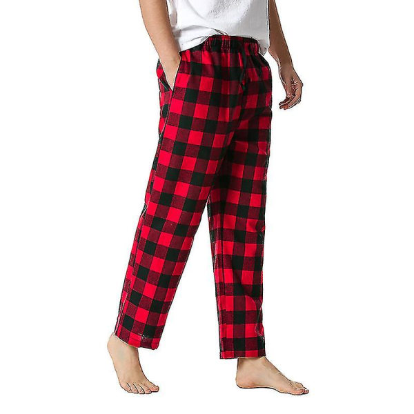 Herre Bomuld Vævede Pyjamasbukser, Letvægts Lounge Sovbukser med Tern COLOR 3 S