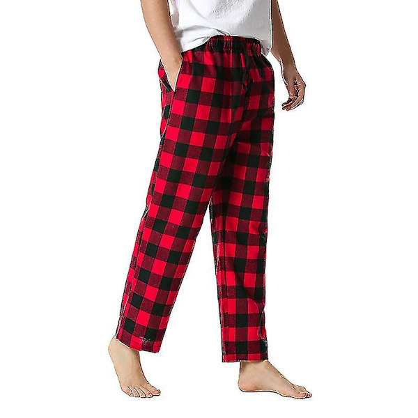 Miesten puuvillaiset kudotut pyjamahousut, ruudulliset kevyet olohousut COLOR 3 S