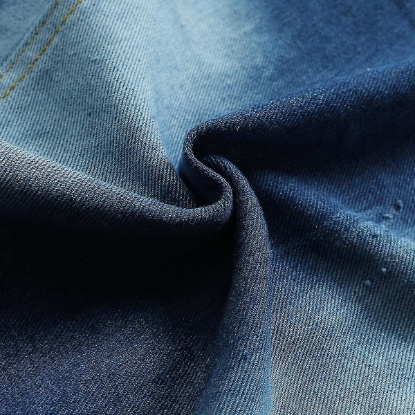 Uformell denimjakke med avtakbar hette for kvinner Dark Blue S